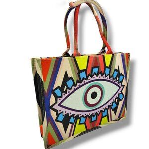 EVIL EYE  TOTE MULTICOLOR beach bag